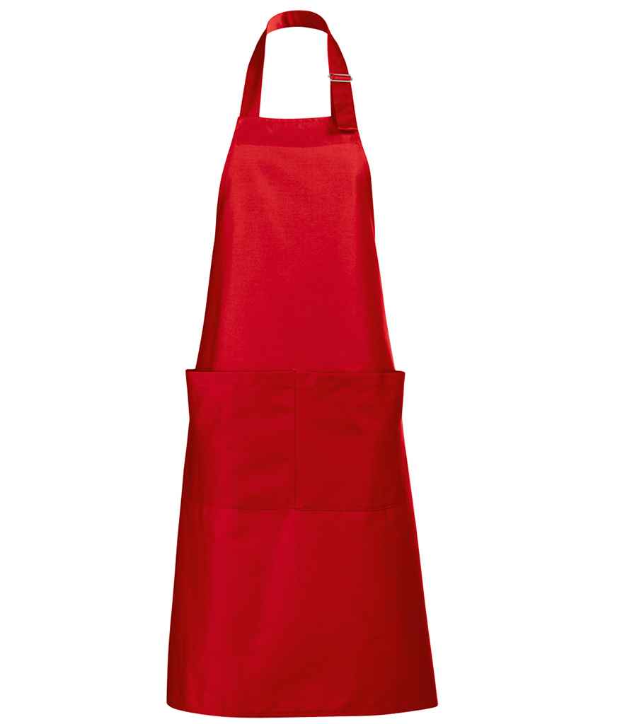 SOL'S Gala Long Bib Apron in ONE Red by SOL'S — Custom branded clothing by Print Press, featuring premium embroidery produced in our specialist print lab in the UK.