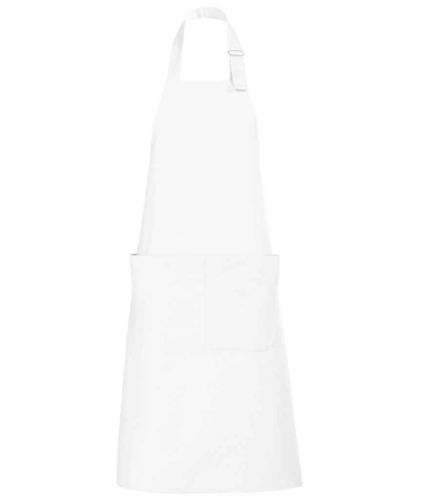SOL'S Gala Long Bib Apron in ONE White by SOL'S — Custom branded clothing by Print Press, featuring premium embroidery produced in our specialist print lab in the UK.