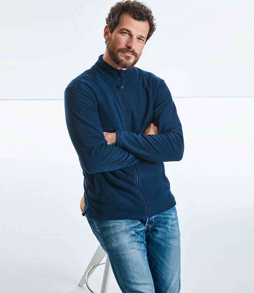 Russell Micro Fleece Jacket in French Navy by Russell — Custom branded clothing by Print Press, featuring premium embroidery produced in our specialist print lab in the UK.