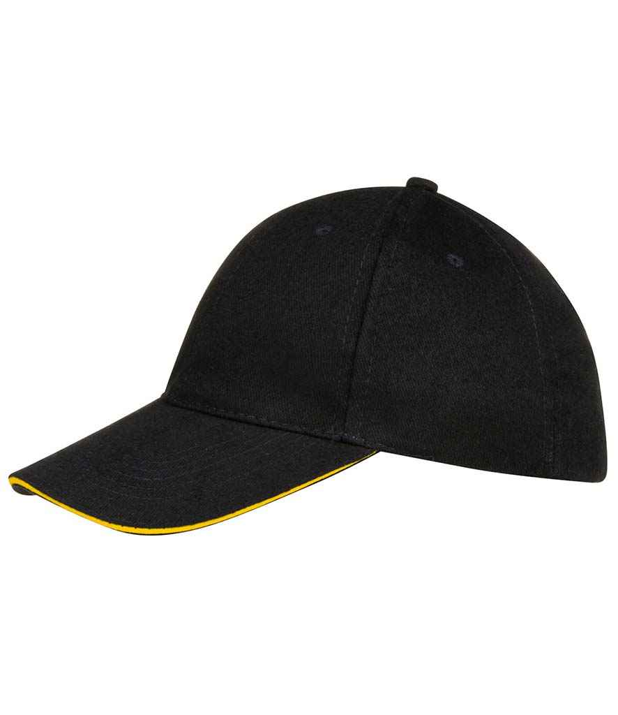 SOL'S Buffalo Cap in ONE Black Yellow by SOL'S — Custom branded clothing by Print Press, featuring premium embroidery produced in our specialist print lab in the UK.
