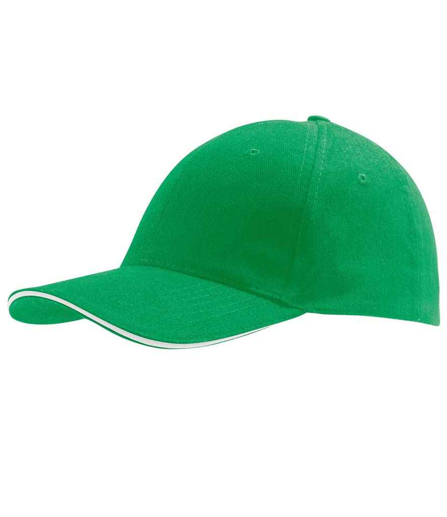 SOL'S Buffalo Cap in ONE Kelly Green White by SOL'S — Custom branded clothing by Print Press, featuring premium embroidery produced in our specialist print lab in the UK.