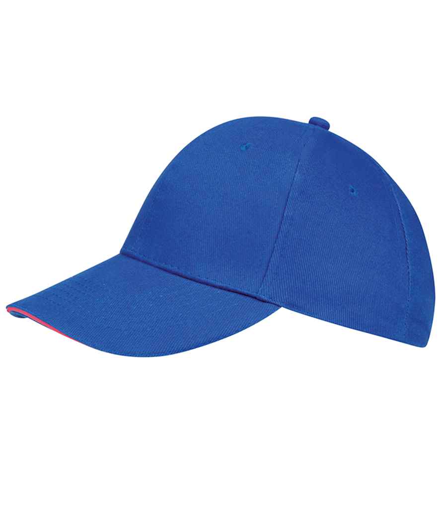 SOL'S Buffalo Cap in ONE Royal Blue Neon Coral by SOL'S — Custom branded clothing by Print Press, featuring premium embroidery produced in our specialist print lab in the UK.