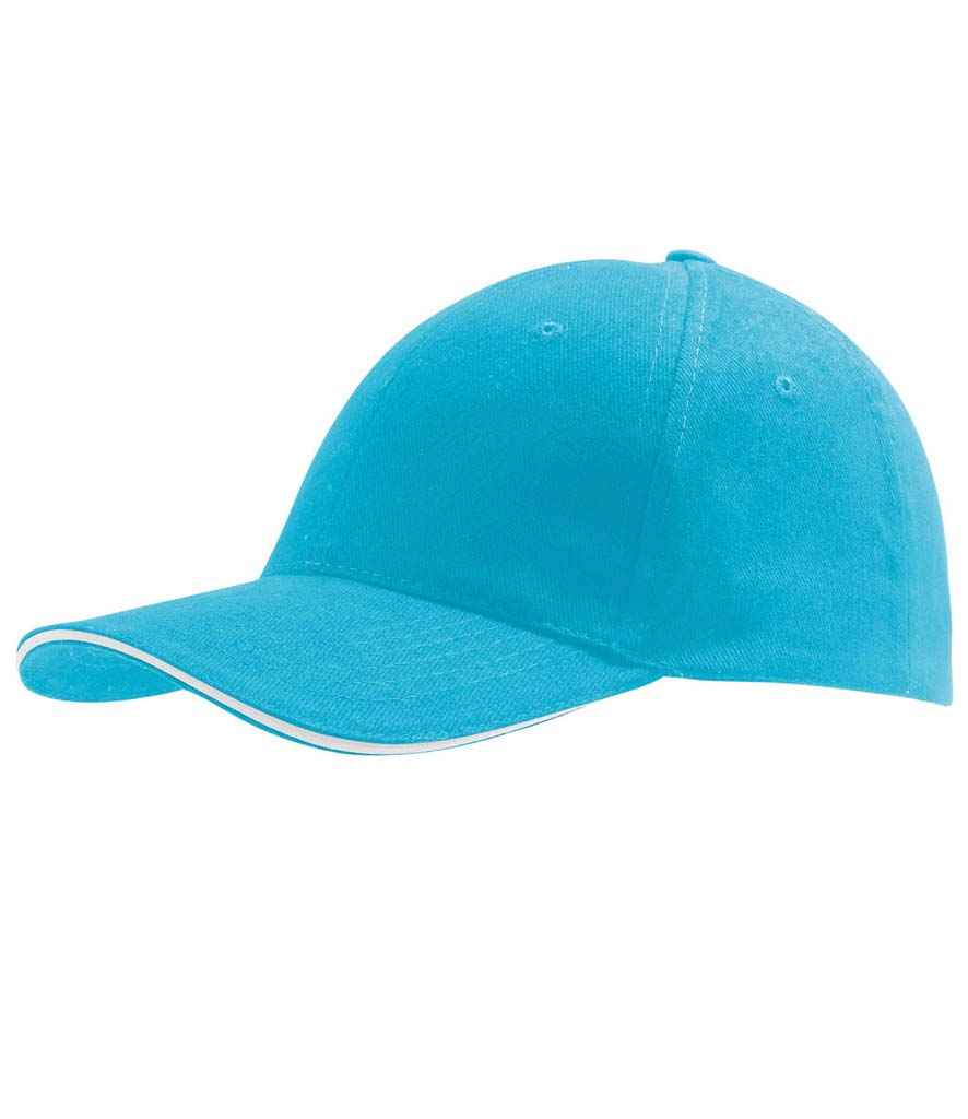 SOL'S Buffalo Cap in ONE Turquoise Blue White by SOL'S — Custom branded clothing by Print Press, featuring premium embroidery produced in our specialist print lab in the UK.