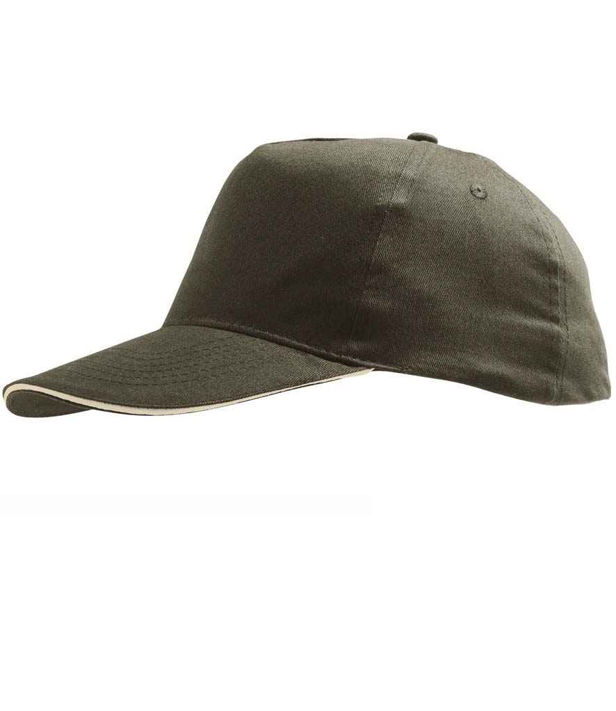 SOL'S Sunny Cap in ONE Army Beige by SOL'S — Custom branded clothing by Print Press, featuring premium embroidery produced in our specialist print lab in the UK.