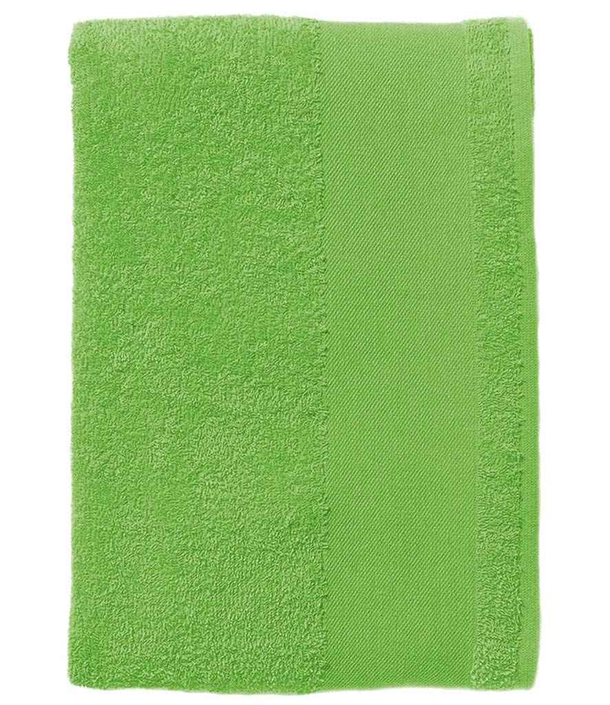 SOL'S Island 50 Hand Towel in ONE Lime Green by SOL'S — Custom branded clothing by Print Press, featuring premium embroidery produced in our specialist print lab in the UK.