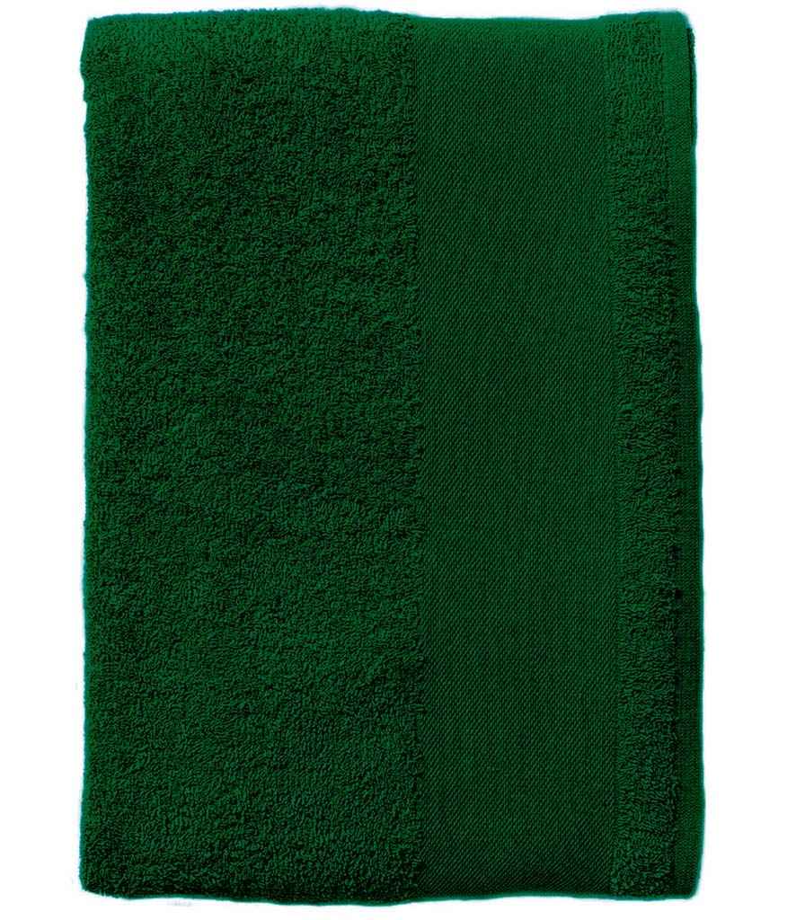 SOL'S Island 70 Bath Towel in ONE Bottle Green by SOL'S — Custom branded clothing by Print Press, featuring premium embroidery produced in our specialist print lab in the UK.