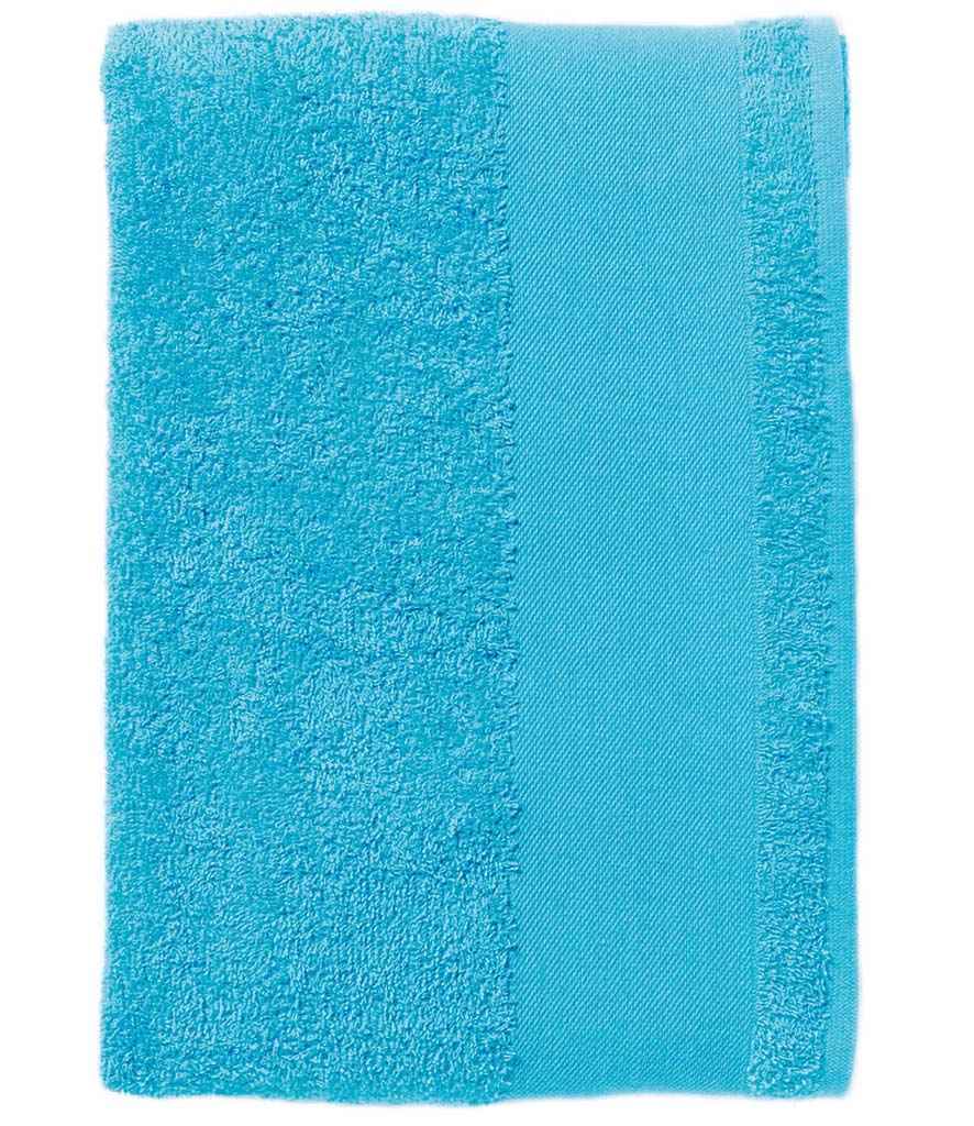 SOL'S Island 70 Bath Towel in ONE Turquoise Blue by SOL'S — Custom branded clothing by Print Press, featuring premium embroidery produced in our specialist print lab in the UK.