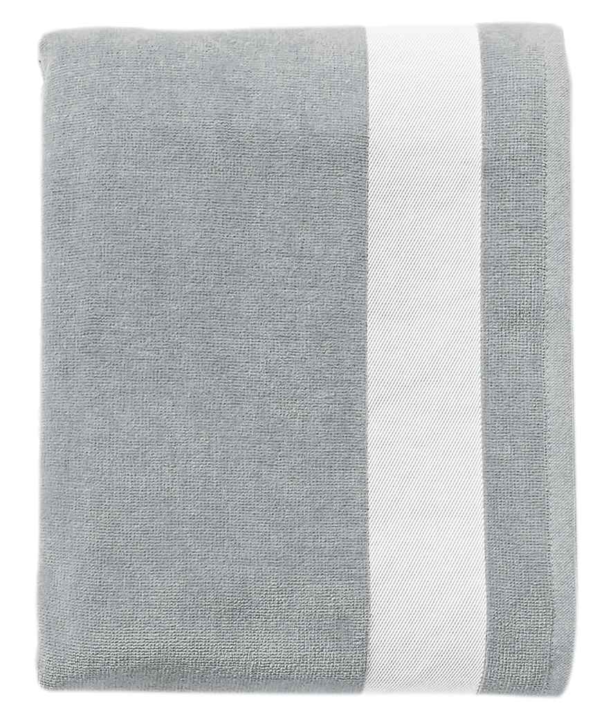 SOL'S Lagoon Beach Towel in ONE Pure Grey White by SOL'S — Custom branded clothing by Print Press, featuring premium embroidery produced in our specialist print lab in the UK.