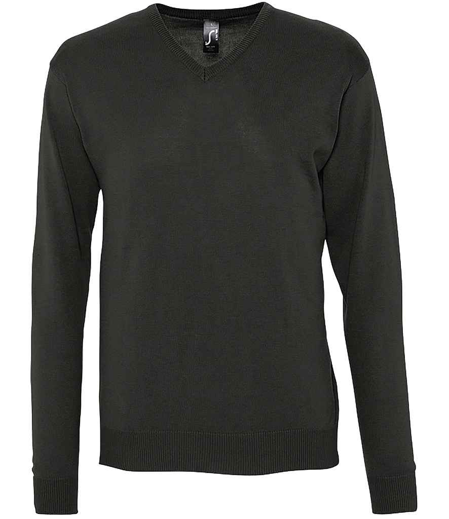 SOL'S Galaxy Cotton Acrylic V Neck Sweater in Black by SOL'S — Custom branded clothing by Print Press, featuring premium embroidery produced in our specialist print lab in the UK.