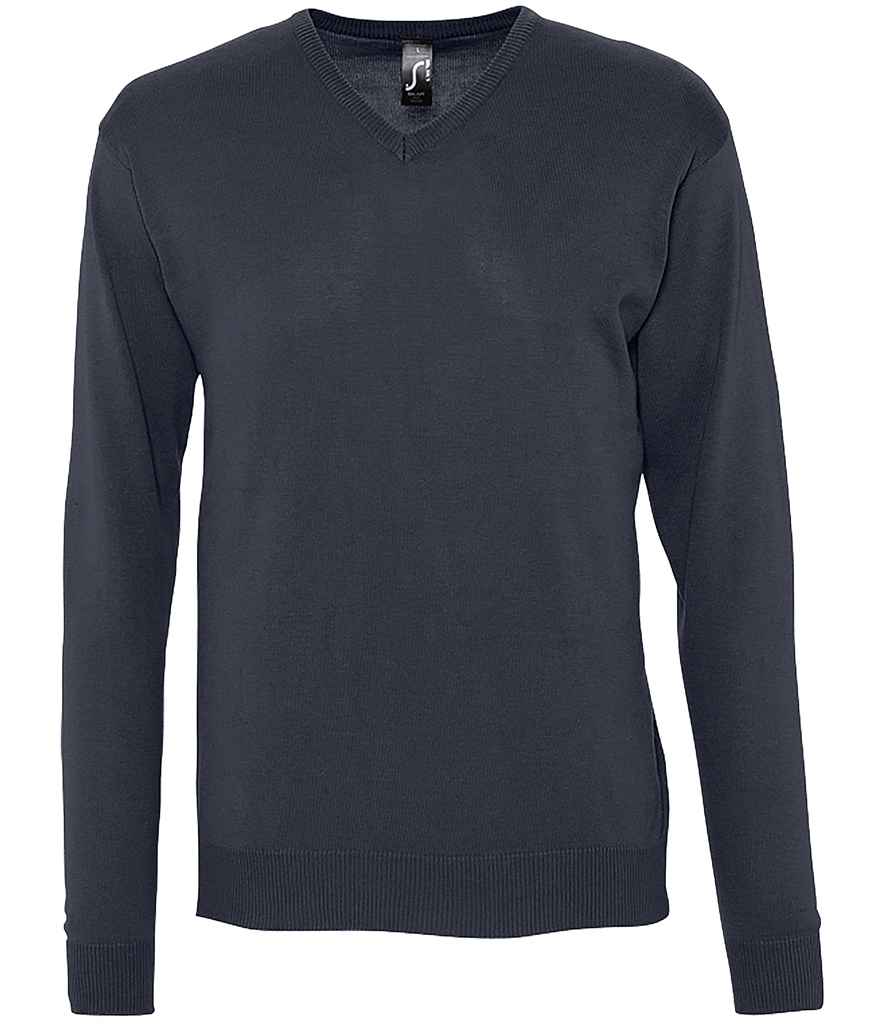 SOL'S Galaxy Cotton Acrylic V Neck Sweater in Navy by SOL'S — Custom branded clothing by Print Press, featuring premium embroidery produced in our specialist print lab in the UK.