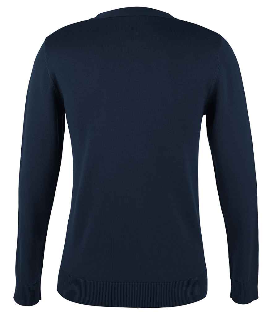 SOL'S Ladies Golden Cotton Acrylic V Neck Cardigan in by SOL'S — Custom branded clothing by Print Press, featuring premium embroidery produced in our specialist print lab in the UK.