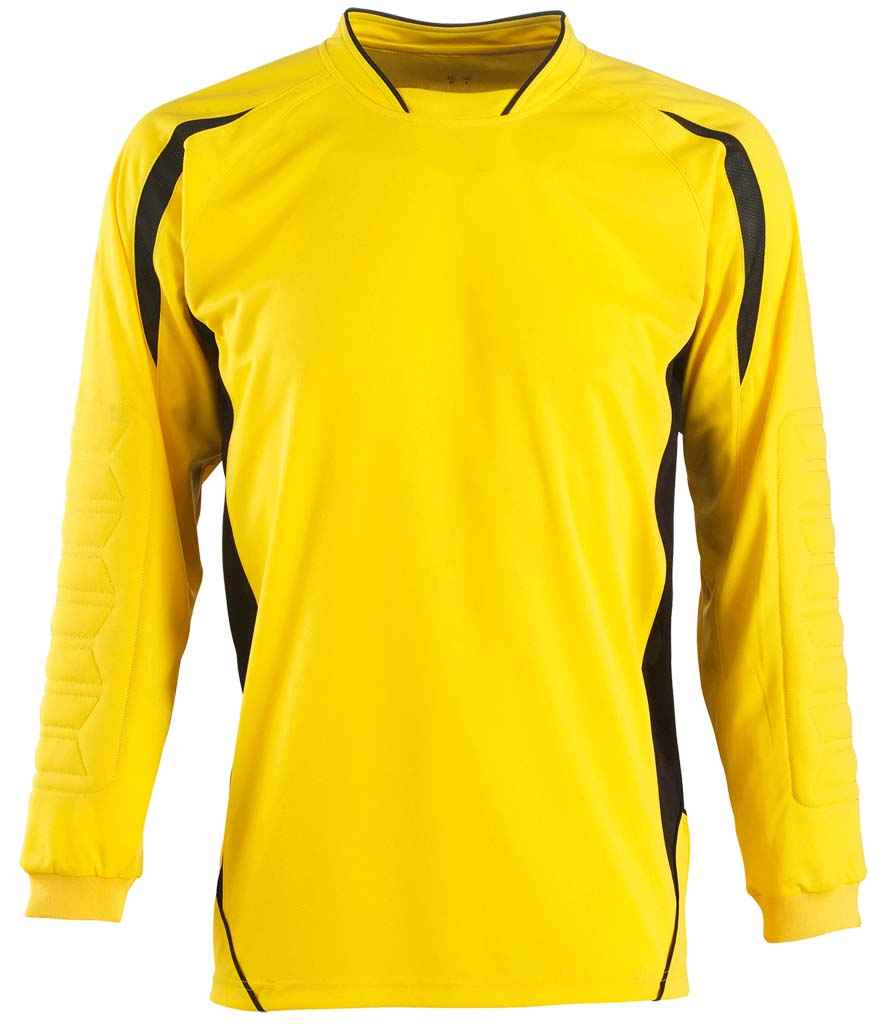 SOL'S Kids Azteca Goalkeeper Shirt in Lemon Black by SOL'S — Custom branded clothing by Print Press, featuring premium embroidery produced in our specialist print lab in the UK.