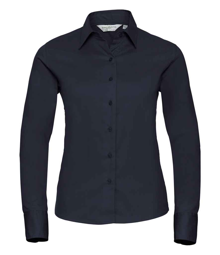 Russell Collection Ladies Long Sleeve Classic Twill Shirt in by Russell — Custom branded clothing by Print Press, featuring premium embroidery produced in our specialist print lab in the UK.