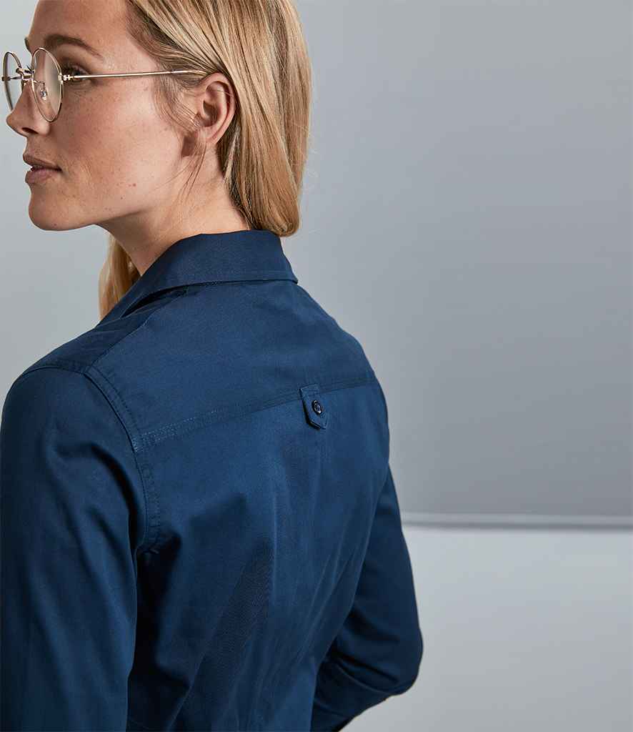 Russell Collection Ladies Long Sleeve Classic Twill Shirt in by Russell — Custom branded clothing by Print Press, featuring premium embroidery produced in our specialist print lab in the UK.