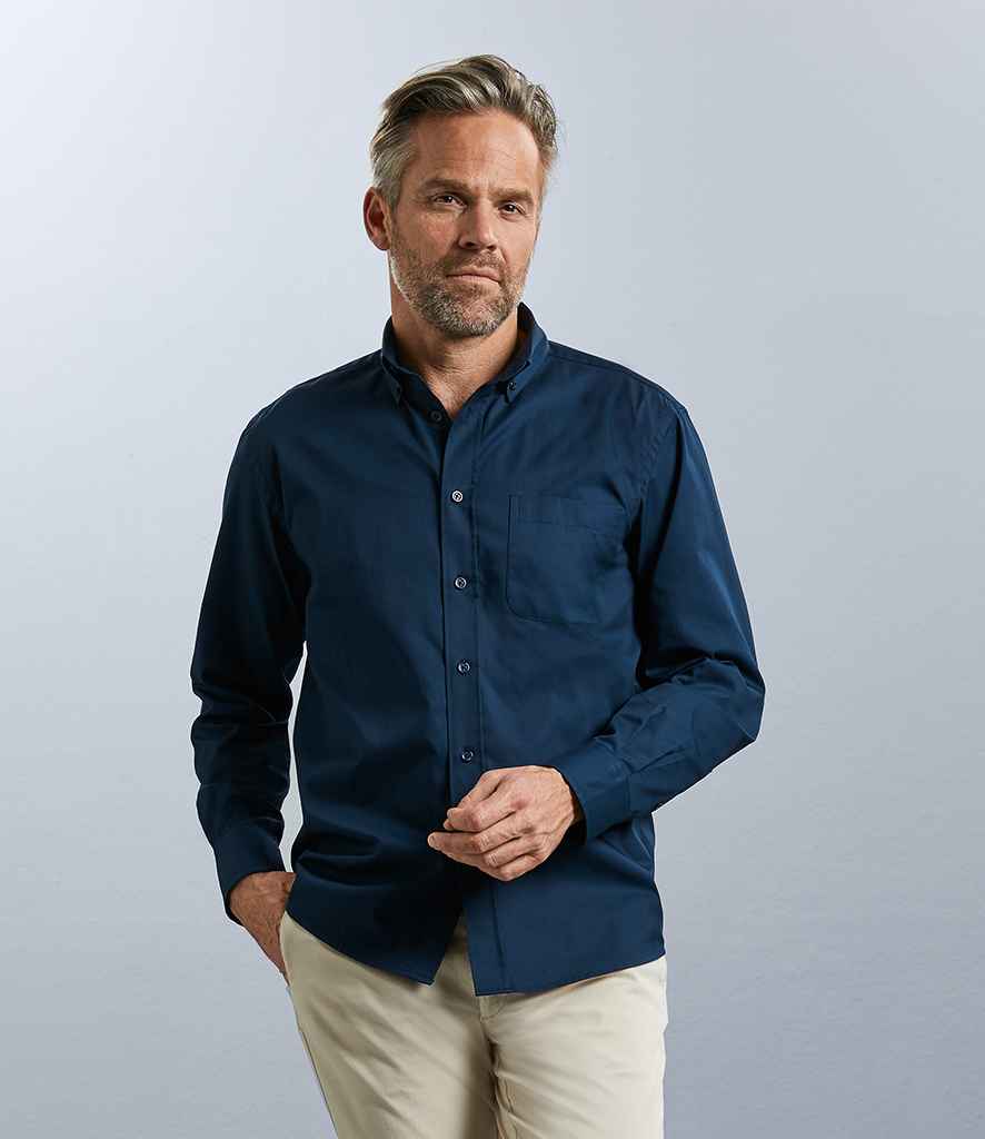 Russell Collection Long Sleeve Classic Twill Shirt in by Russell — Custom branded clothing by Print Press, featuring premium embroidery produced in our specialist print lab in the UK.