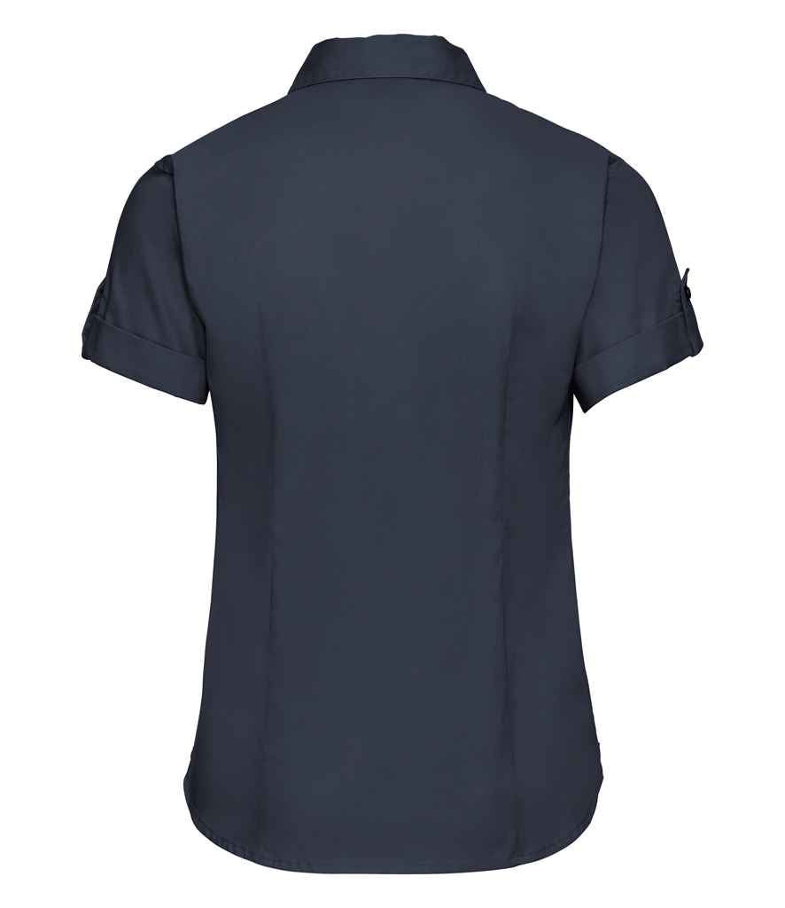 Russell Collection Ladies Short Sleeve Twill Roll Shirt in by Russell — Custom branded clothing by Print Press, featuring premium embroidery produced in our specialist print lab in the UK.
