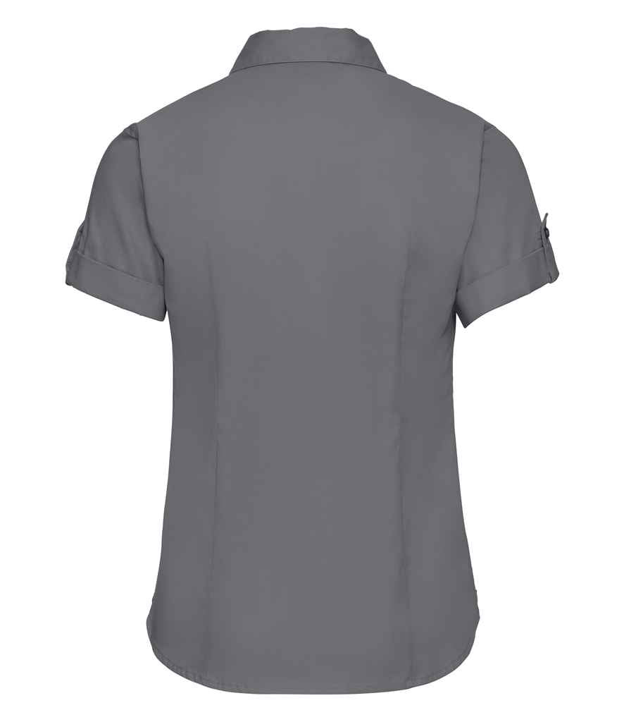 Russell Collection Ladies Short Sleeve Twill Roll Shirt in by Russell — Custom branded clothing by Print Press, featuring premium embroidery produced in our specialist print lab in the UK.