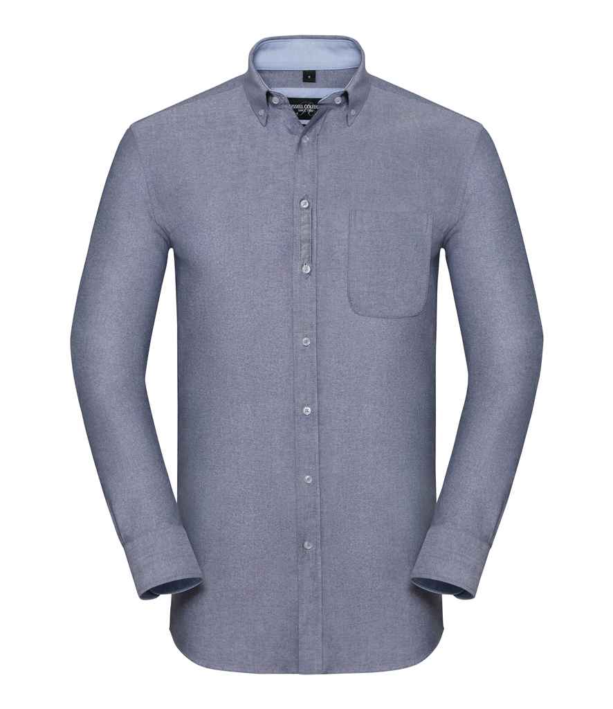 Russell Collection Tailored Long Sleeve Washed Oxford Shirt in by Russell — Custom branded clothing by Print Press, featuring premium embroidery produced in our specialist print lab in the UK.