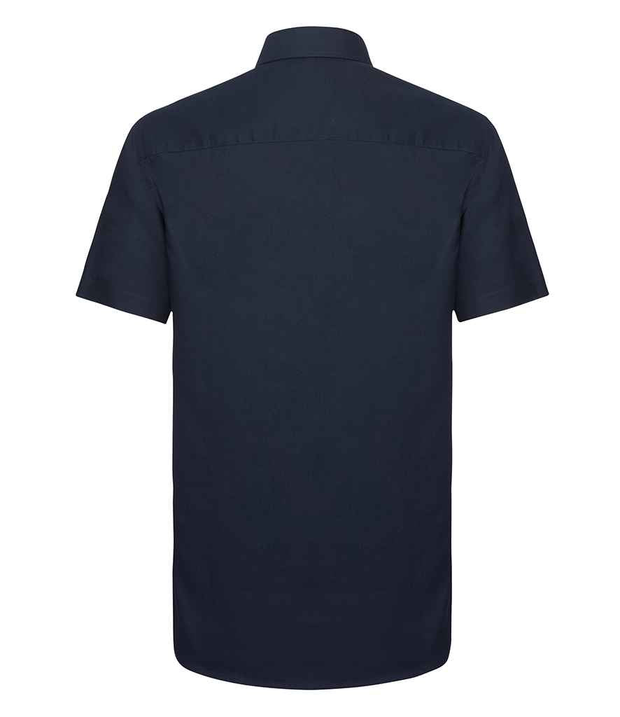 Russell Collection Short Sleeve Tailored Oxford Shirt in by Russell — Custom branded clothing by Print Press, featuring premium embroidery produced in our specialist print lab in the UK.