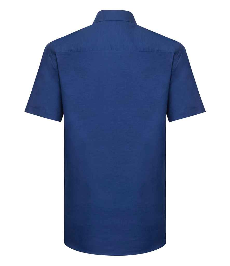 Russell Collection Short Sleeve Tailored Oxford Shirt in by Russell — Custom branded clothing by Print Press, featuring premium embroidery produced in our specialist print lab in the UK.