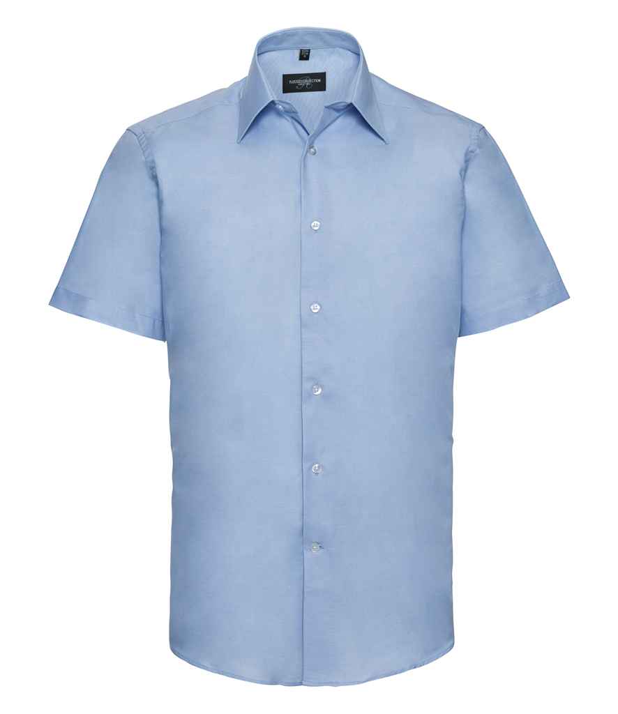 Russell Collection Short Sleeve Tailored Oxford Shirt in by Russell — Custom branded clothing by Print Press, featuring premium embroidery produced in our specialist print lab in the UK.