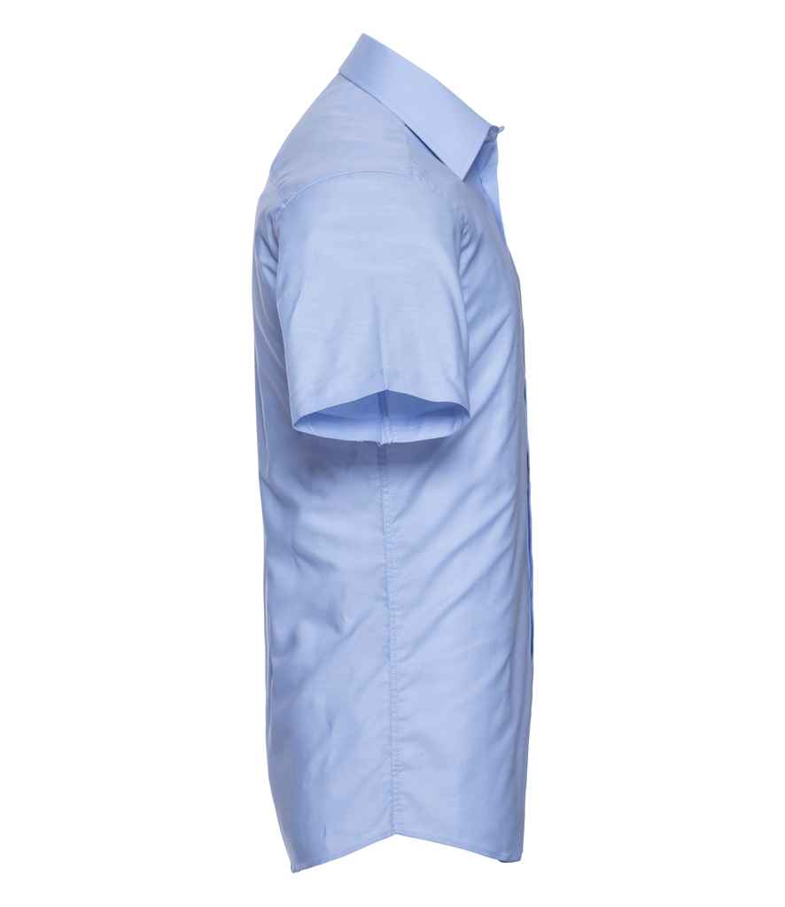 Russell Collection Short Sleeve Tailored Oxford Shirt in by Russell — Custom branded clothing by Print Press, featuring premium embroidery produced in our specialist print lab in the UK.