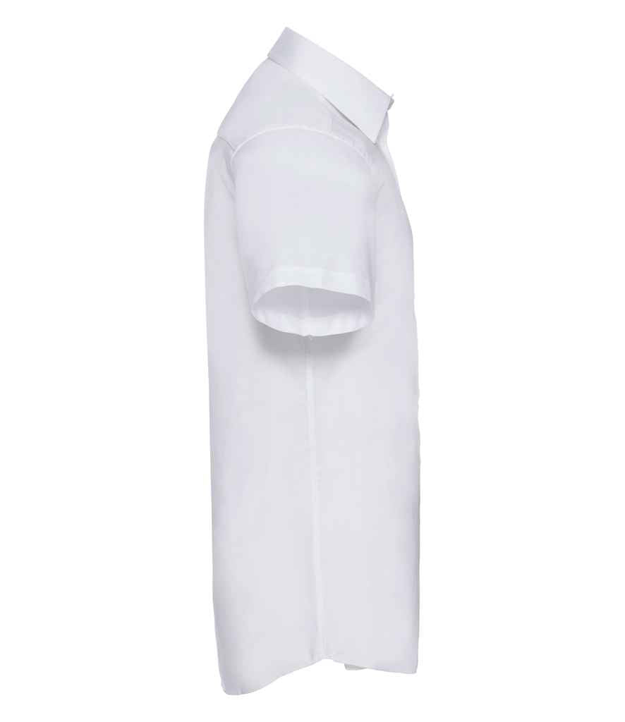 Russell Collection Short Sleeve Tailored Oxford Shirt in by Russell — Custom branded clothing by Print Press, featuring premium embroidery produced in our specialist print lab in the UK.