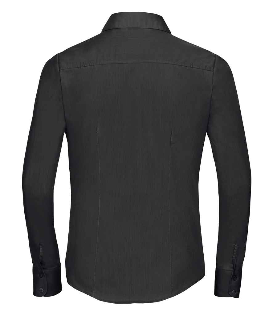 Russell Collection Ladies Long Sleeve Fitted Poplin Shirt in by Russell — Custom branded clothing by Print Press, featuring premium embroidery produced in our specialist print lab in the UK.