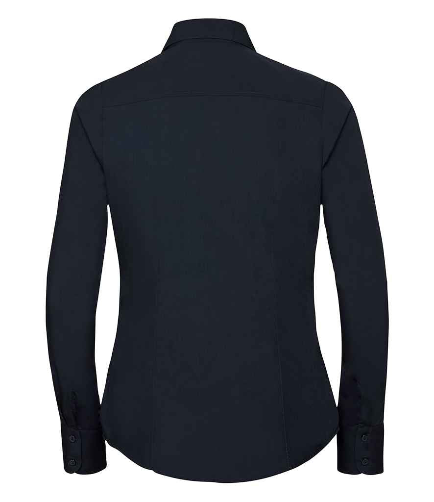 Russell Collection Ladies Long Sleeve Fitted Poplin Shirt in by Russell — Custom branded clothing by Print Press, featuring premium embroidery produced in our specialist print lab in the UK.