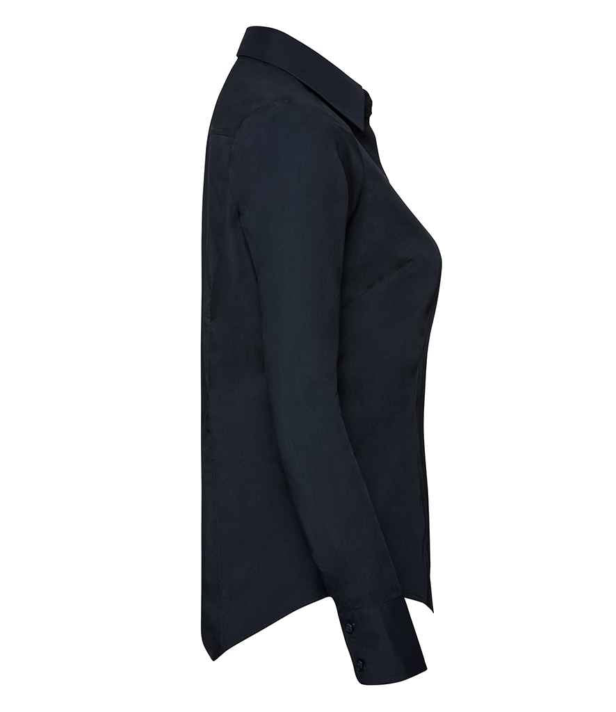 Russell Collection Ladies Long Sleeve Fitted Poplin Shirt in by Russell — Custom branded clothing by Print Press, featuring premium embroidery produced in our specialist print lab in the UK.