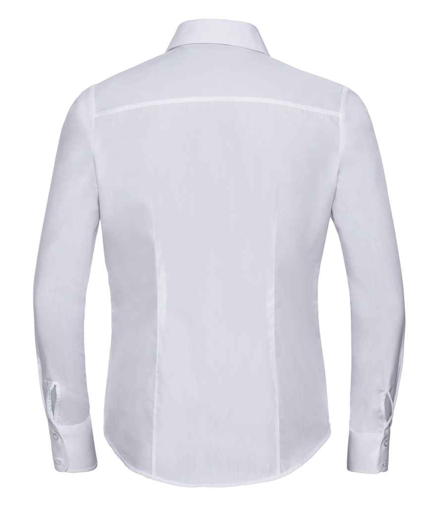Russell Collection Ladies Long Sleeve Fitted Poplin Shirt in by Russell — Custom branded clothing by Print Press, featuring premium embroidery produced in our specialist print lab in the UK.