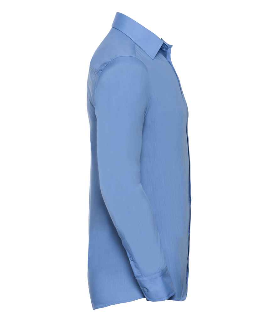 Russell Collection Long Sleeve Tailored Poplin Shirt in by Russell — Custom branded clothing by Print Press, featuring premium embroidery produced in our specialist print lab in the UK.