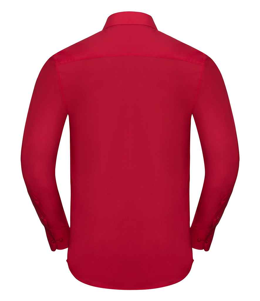 Russell Collection Long Sleeve Tailored Poplin Shirt in by Russell — Custom branded clothing by Print Press, featuring premium embroidery produced in our specialist print lab in the UK.