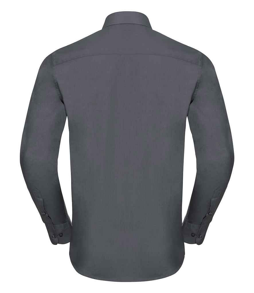 Russell Collection Long Sleeve Tailored Poplin Shirt in by Russell — Custom branded clothing by Print Press, featuring premium embroidery produced in our specialist print lab in the UK.