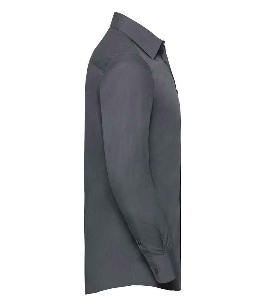 Russell Collection Long Sleeve Tailored Poplin Shirt in by Russell — Custom branded clothing by Print Press, featuring premium embroidery produced in our specialist print lab in the UK.