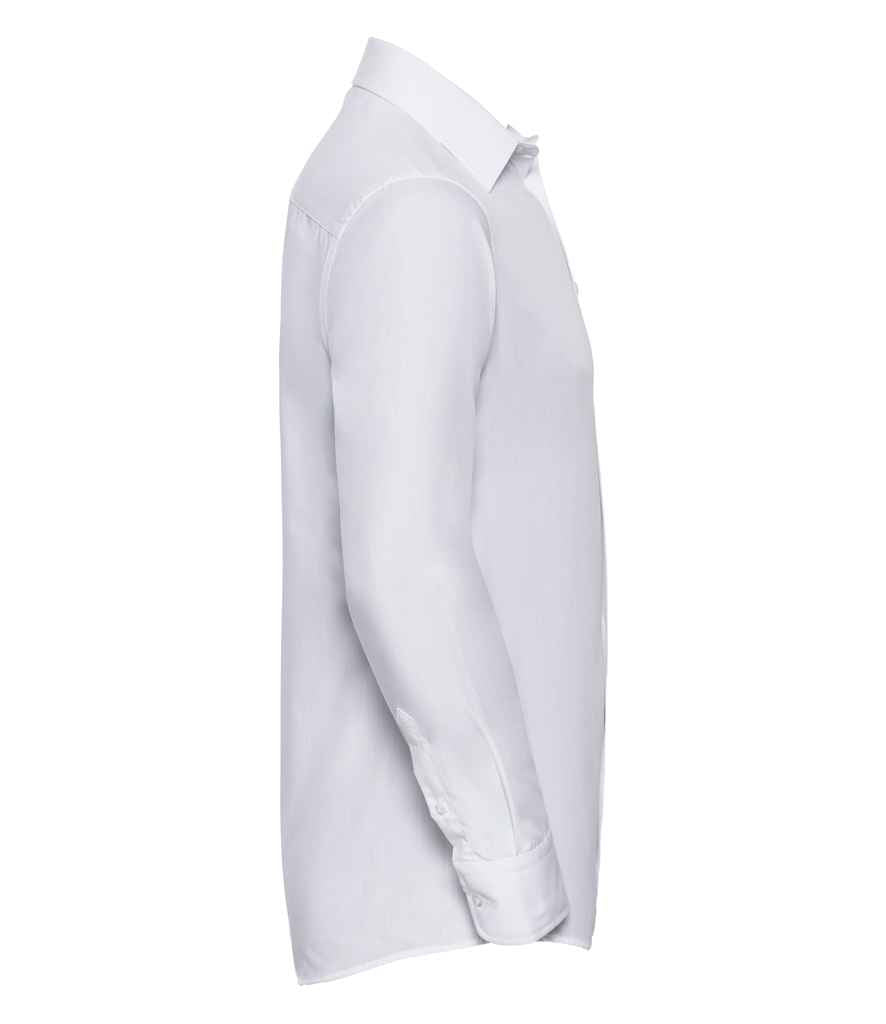 Russell Collection Long Sleeve Tailored Poplin Shirt in by Russell — Custom branded clothing by Print Press, featuring premium embroidery produced in our specialist print lab in the UK.