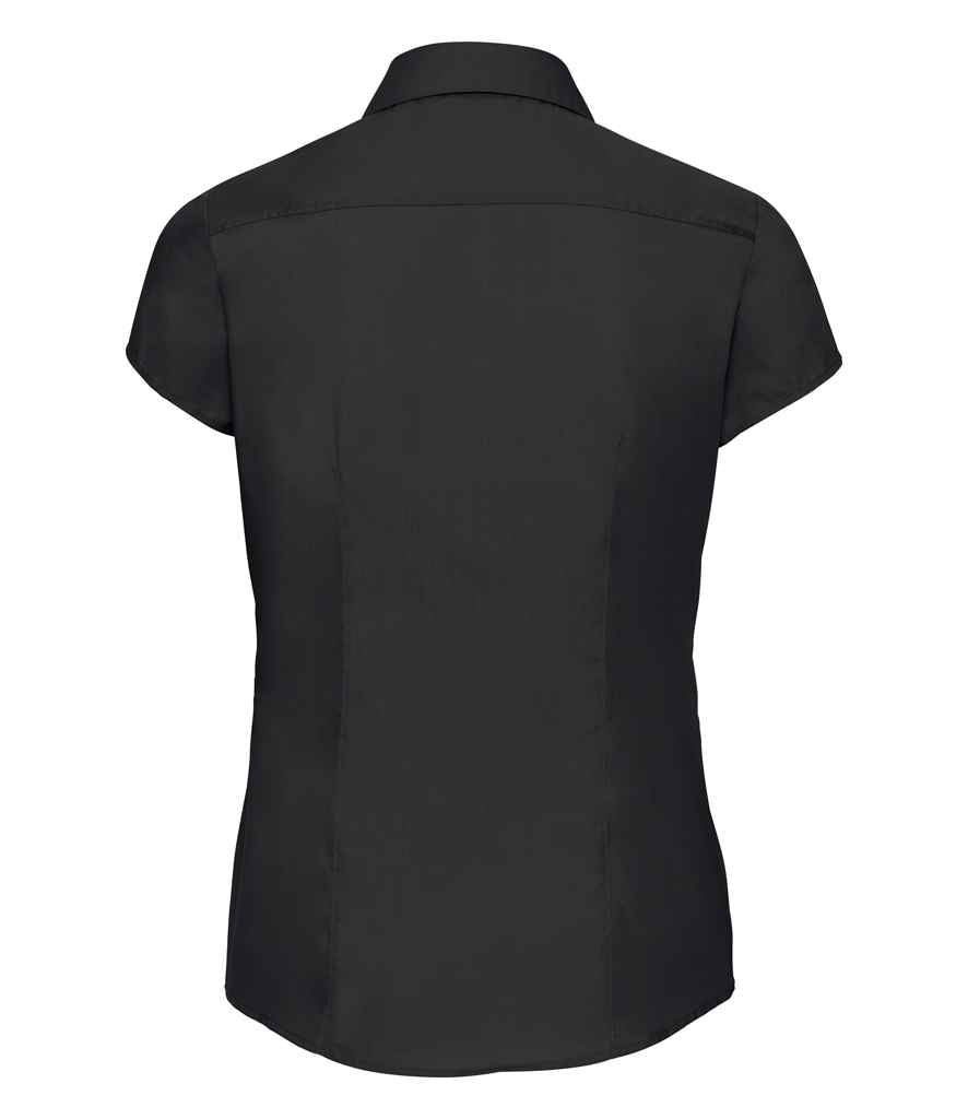 Russell Collection Ladies Cap Sleeve Fitted Poplin Shirt in by Russell — Custom branded clothing by Print Press, featuring premium embroidery produced in our specialist print lab in the UK.