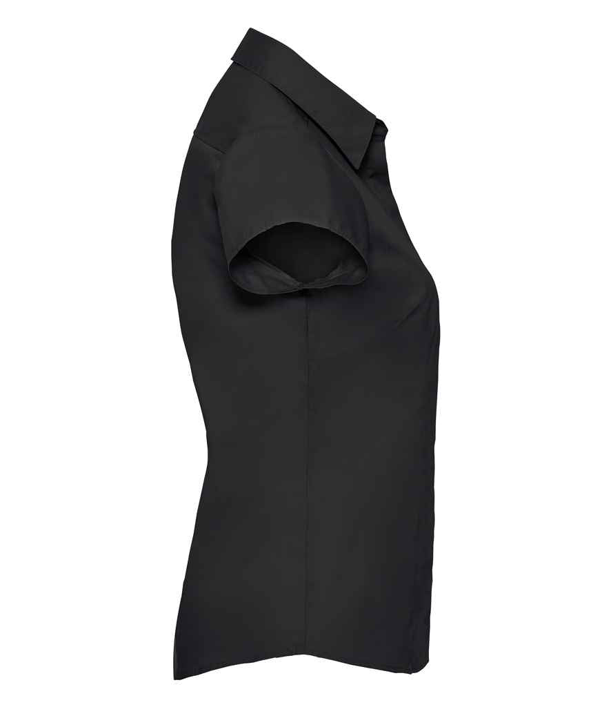Russell Collection Ladies Cap Sleeve Fitted Poplin Shirt in by Russell — Custom branded clothing by Print Press, featuring premium embroidery produced in our specialist print lab in the UK.