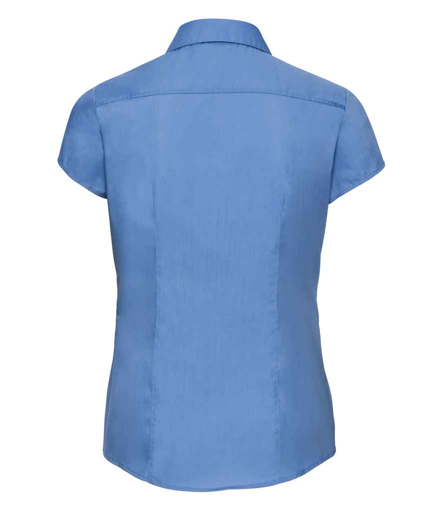 Russell Collection Ladies Cap Sleeve Fitted Poplin Shirt in by Russell — Custom branded clothing by Print Press, featuring premium embroidery produced in our specialist print lab in the UK.