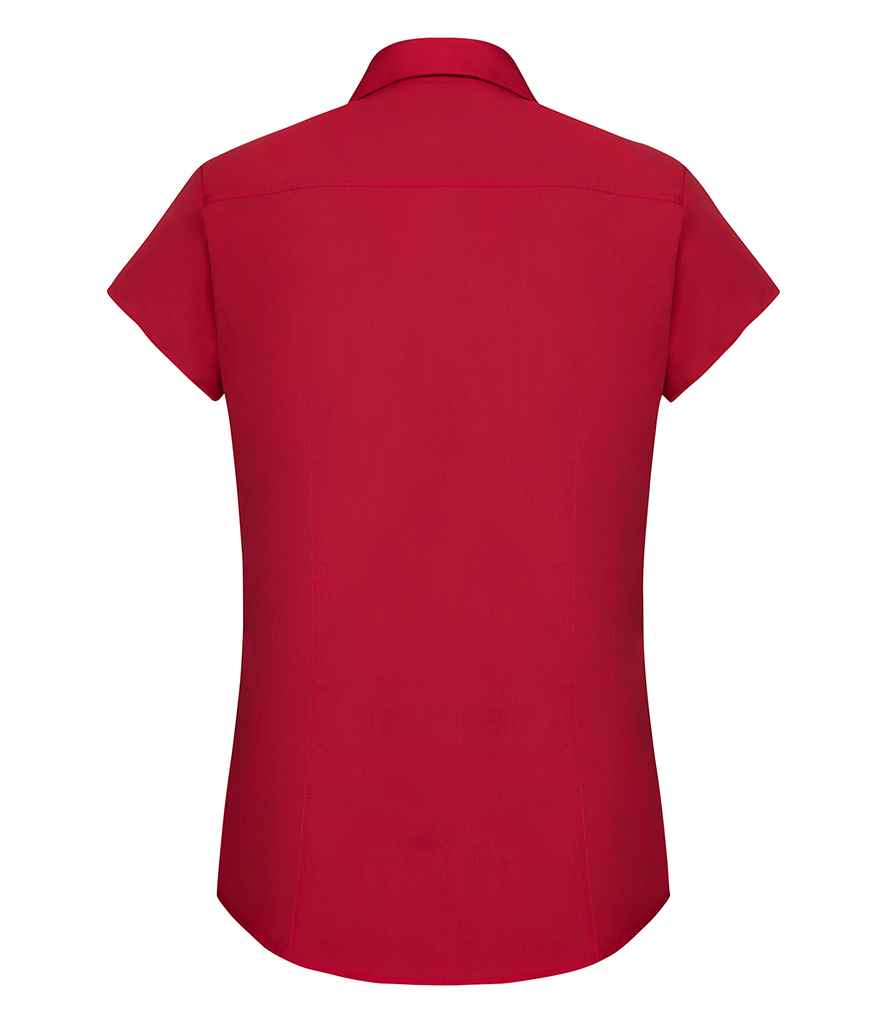 Russell Collection Ladies Cap Sleeve Fitted Poplin Shirt in by Russell — Custom branded clothing by Print Press, featuring premium embroidery produced in our specialist print lab in the UK.