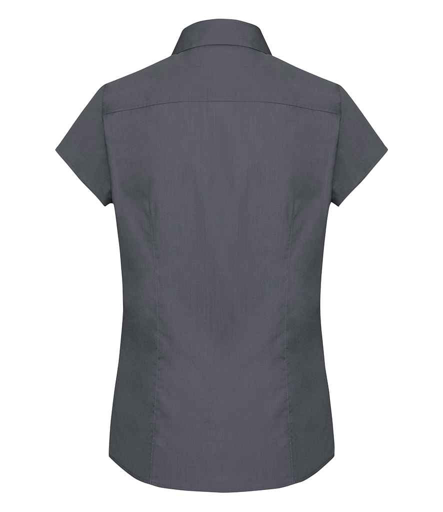 Russell Collection Ladies Cap Sleeve Fitted Poplin Shirt in by Russell — Custom branded clothing by Print Press, featuring premium embroidery produced in our specialist print lab in the UK.