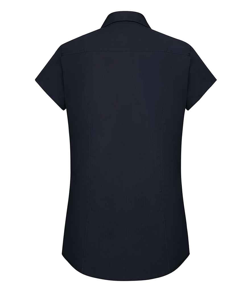 Russell Collection Ladies Cap Sleeve Fitted Poplin Shirt in by Russell — Custom branded clothing by Print Press, featuring premium embroidery produced in our specialist print lab in the UK.