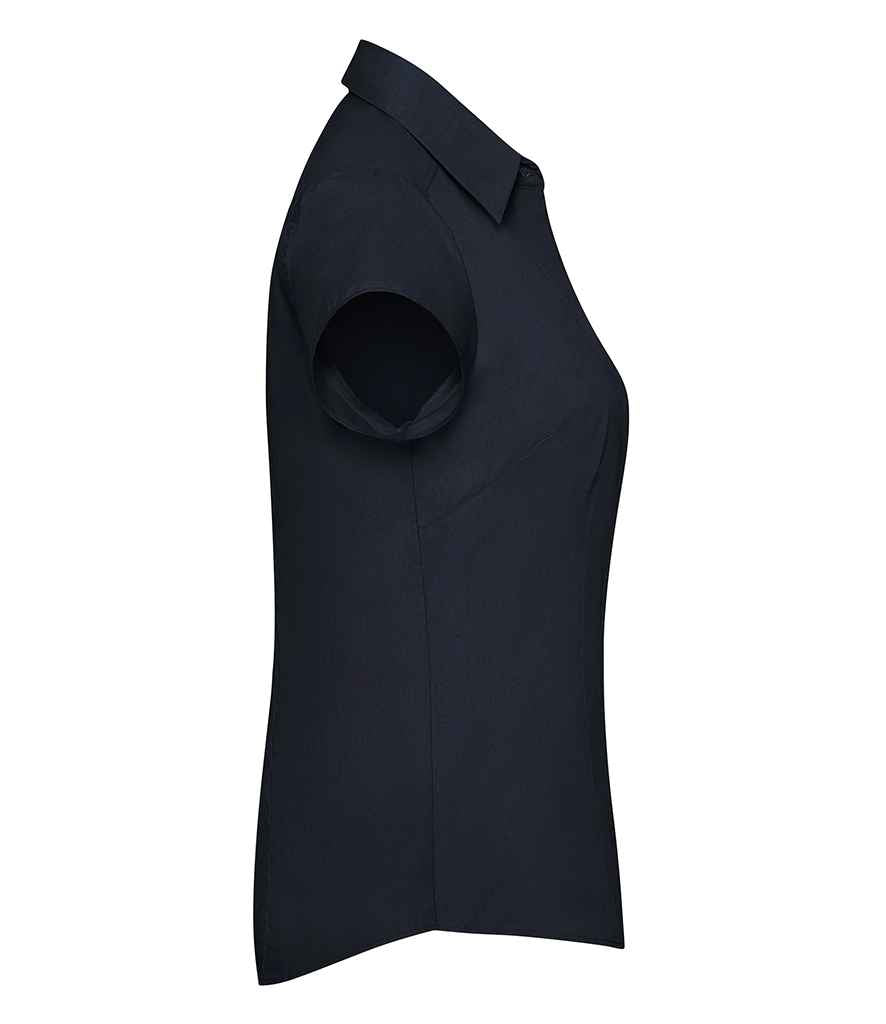 Russell Collection Ladies Cap Sleeve Fitted Poplin Shirt in by Russell — Custom branded clothing by Print Press, featuring premium embroidery produced in our specialist print lab in the UK.