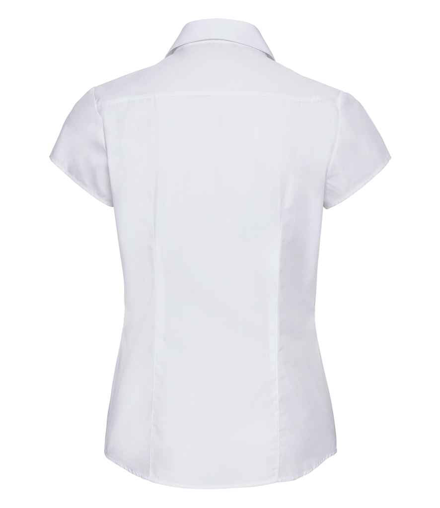 Russell Collection Ladies Cap Sleeve Fitted Poplin Shirt in by Russell — Custom branded clothing by Print Press, featuring premium embroidery produced in our specialist print lab in the UK.