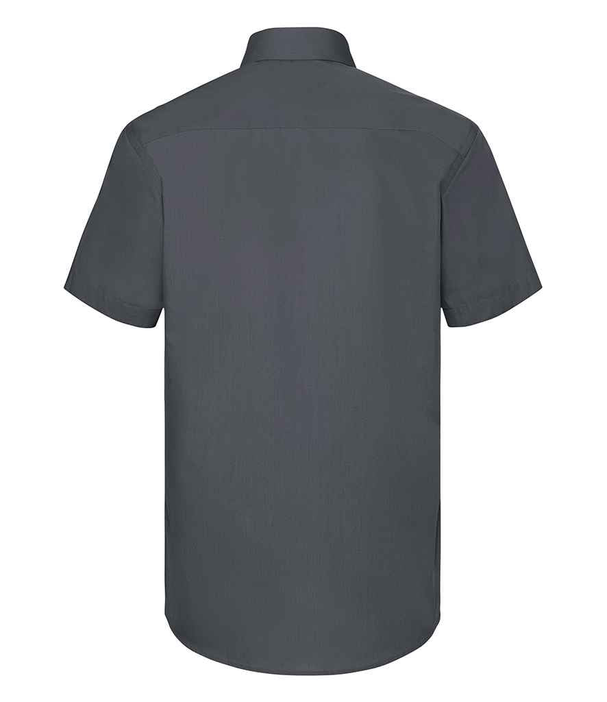 Russell Collection Short Sleeve Tailored Poplin Shirt in by Russell — Custom branded clothing by Print Press, featuring premium embroidery produced in our specialist print lab in the UK.