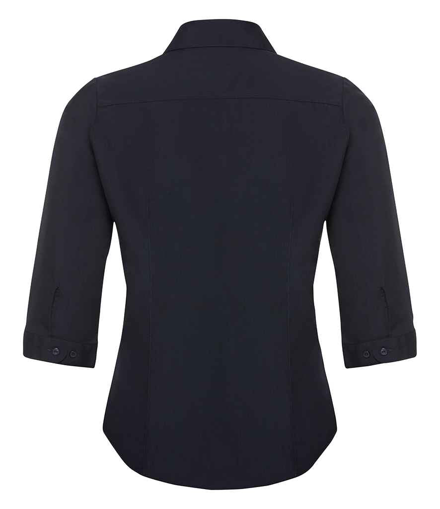Russell Collection Ladies 3/4 Sleeve Fitted Poplin Shirt in by Russell — Custom branded clothing by Print Press, featuring premium embroidery produced in our specialist print lab in the UK.