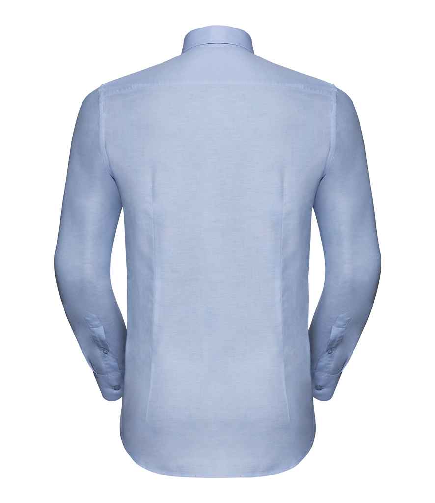 Russell Collection Tailored Long Sleeve Oxford Shirt in by Russell — Custom branded clothing by Print Press, featuring premium embroidery produced in our specialist print lab in the UK.