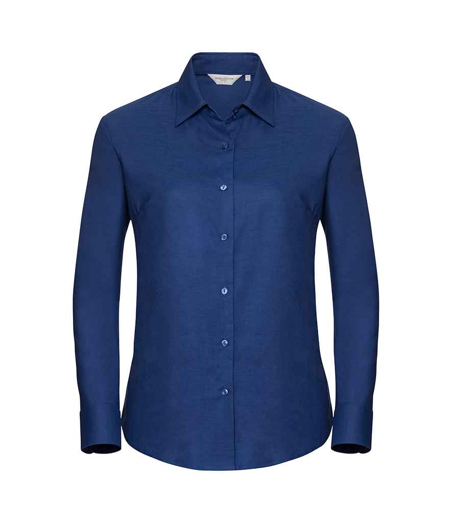 Russell Collection Ladies Long Sleeve Easy Care Oxford Shirt in Bright Royal by Russell — Custom branded clothing by Print Press, featuring premium embroidery produced in our specialist print lab in the UK.