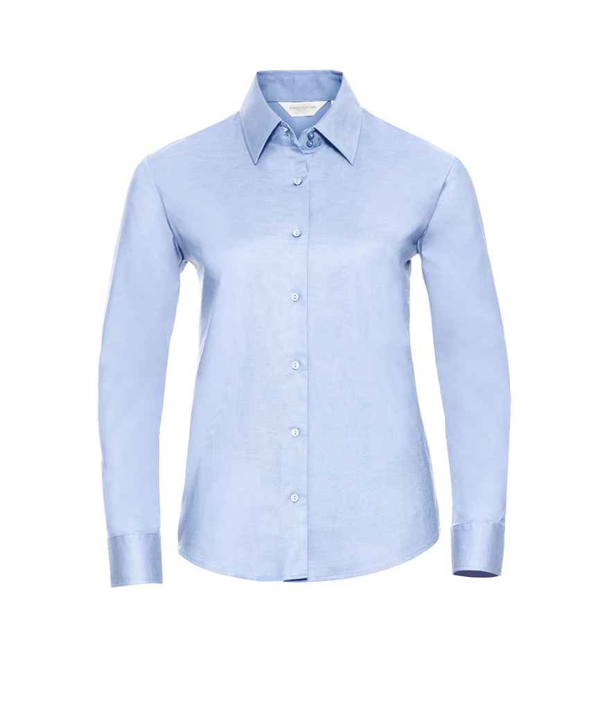 Russell Collection Ladies Long Sleeve Easy Care Oxford Shirt in by Russell — Custom branded clothing by Print Press, featuring premium embroidery produced in our specialist print lab in the UK.