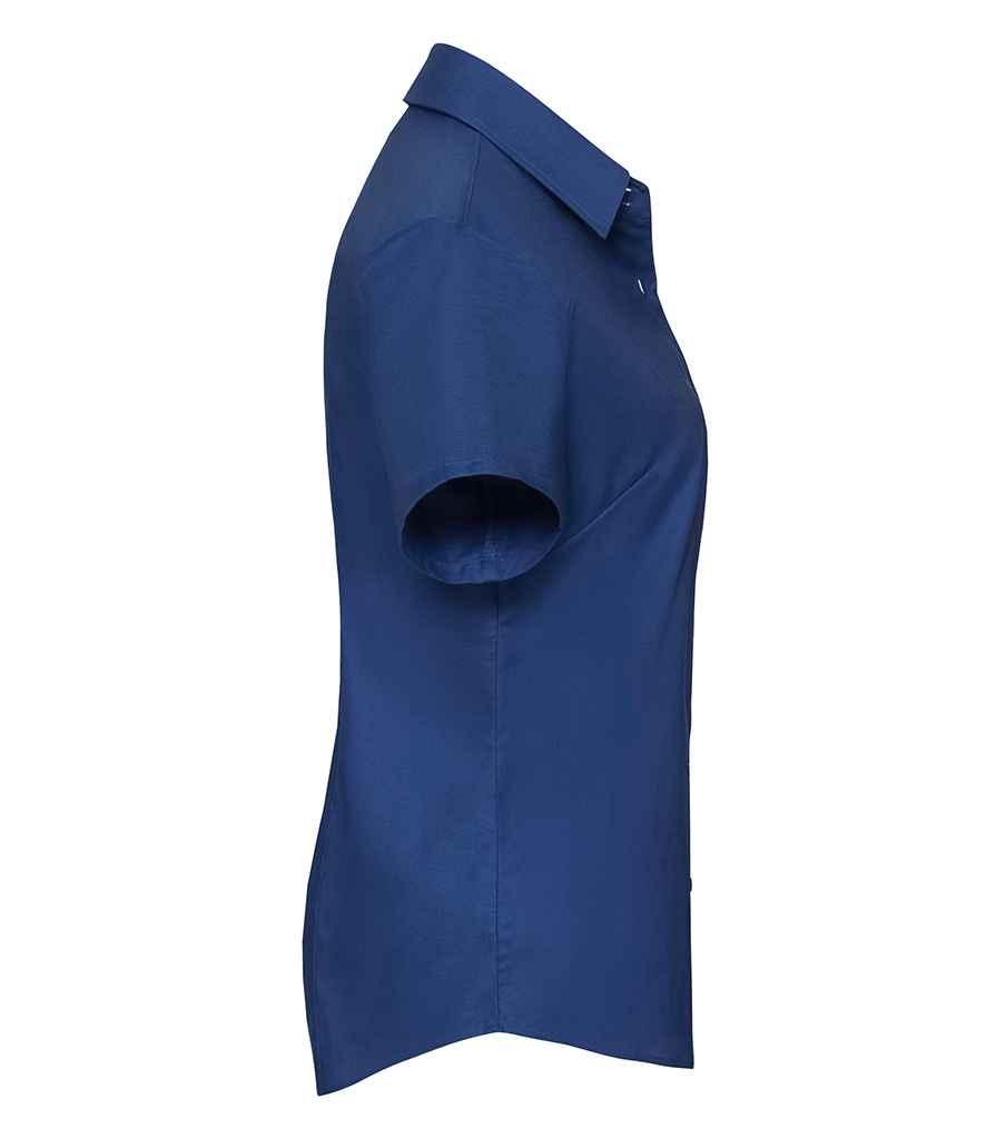 Russell Collection Ladies Short Sleeve Easy Care Oxford Shirt in by Russell — Custom branded clothing by Print Press, featuring premium embroidery produced in our specialist print lab in the UK.